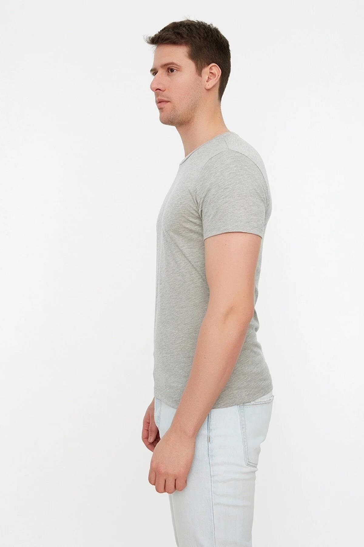 تی شرت طوسی ساده مردانه  کد.1262