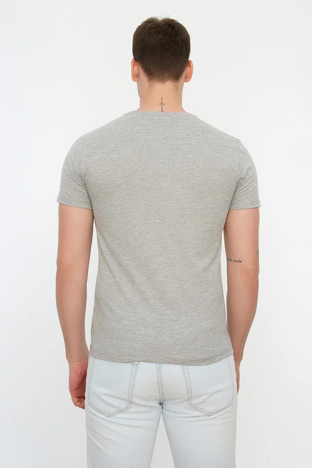 تی شرت طوسی ساده مردانه  کد.1262