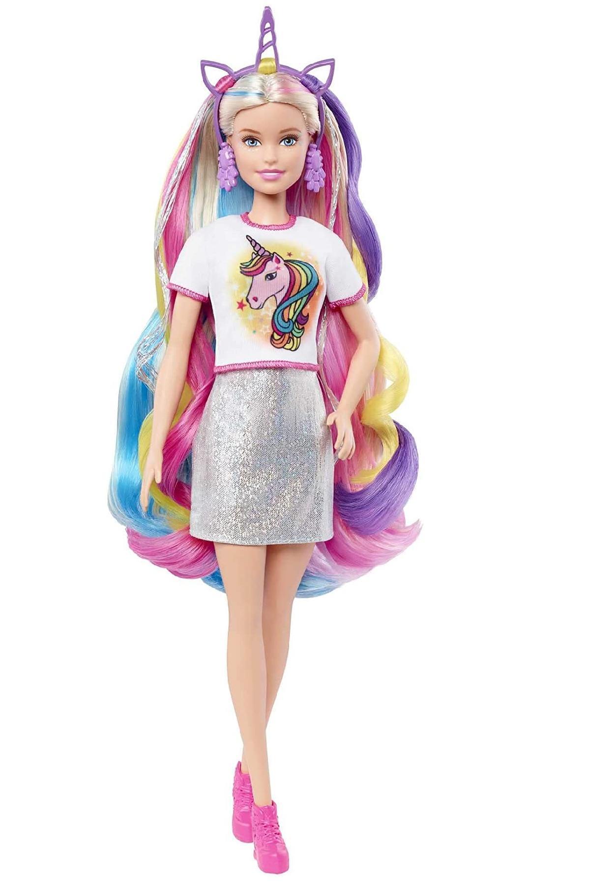 عروسک باربی با موهای رنگین کمان کد.1022