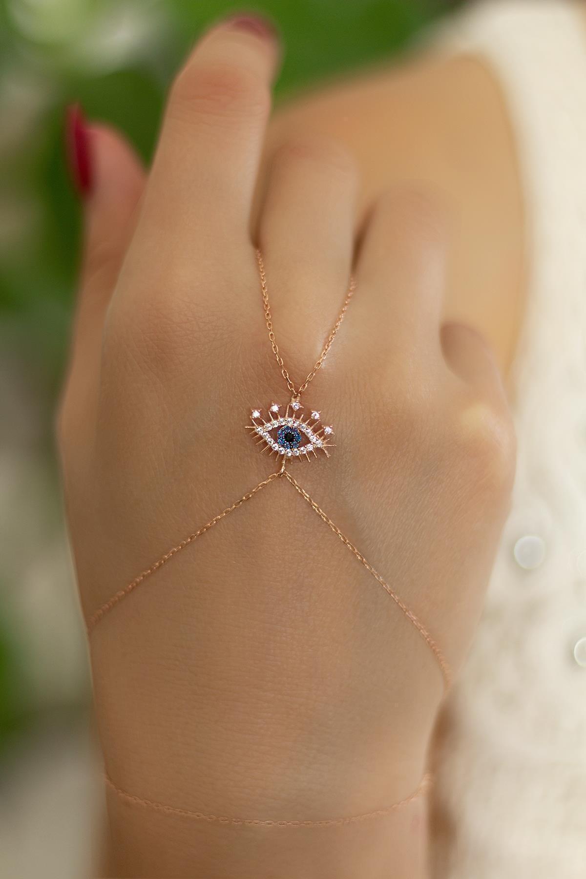 دستبند نقره زنانه چشم نظر کد.1003